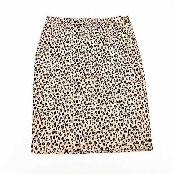 J. Crew No. 2 Leopard Patterned Pencil Straight Classic Skirt Size 4 - Picture 8 of 8